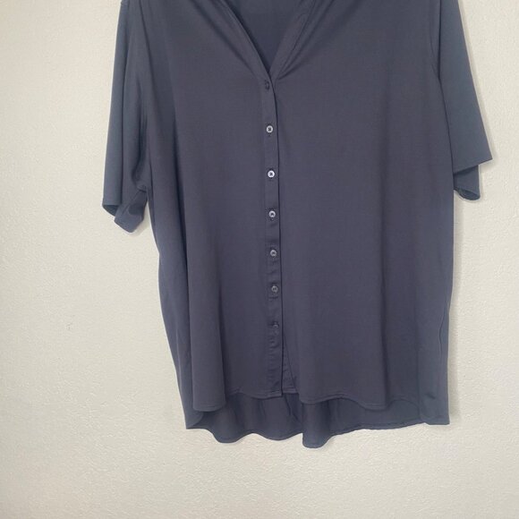 Port Authority Ladies 3XL Button-Up Shirt Dark Gray Short Sleeve Stretch Casual - Picture 4 of 10
